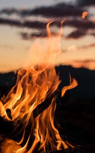 Preview wallpaper fire, bonfire, flame, night, blur