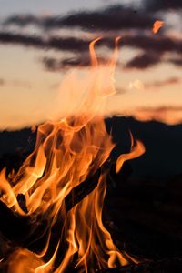 Preview wallpaper fire, bonfire, flame, night, blur