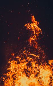 Preview wallpaper fire, bonfire, flame, sparks