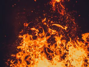 Preview wallpaper fire, bonfire, flame, sparks