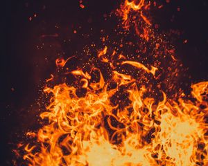 Preview wallpaper fire, bonfire, flame, sparks