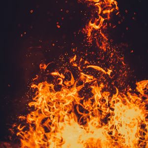 Preview wallpaper fire, bonfire, flame, sparks