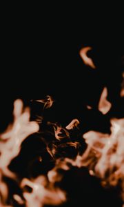 Preview wallpaper fire, dark, flame, blur