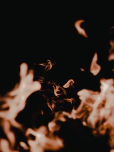 Preview wallpaper fire, dark, flame, blur