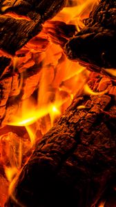 Preview wallpaper fire, embers, flame, bonfire