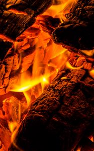 Preview wallpaper fire, embers, flame, bonfire