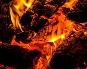 Preview wallpaper fire, embers, flame, bonfire