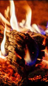 Preview wallpaper fire, firewood, coals, ash, flame