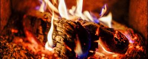 Preview wallpaper fire, firewood, coals, ash, flame