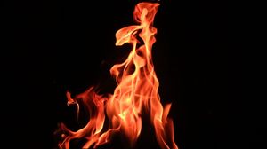 Preview wallpaper fire, flame, bonfire, dark background