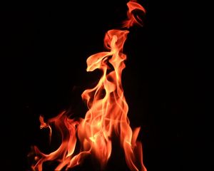 Preview wallpaper fire, flame, bonfire, dark background