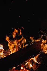 Preview wallpaper fire, flame, bonfire, sparks, firewood