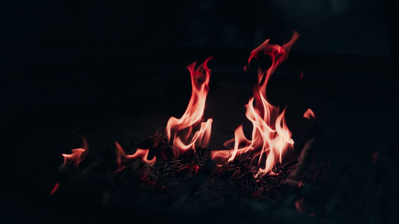 Wallpaper fire, flame, bonfire, burn, night