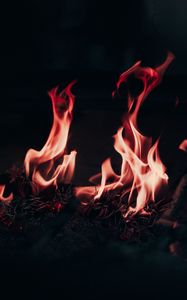 Preview wallpaper fire, flame, bonfire, burn, night