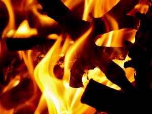 Preview wallpaper fire, flame, bonfire, logs