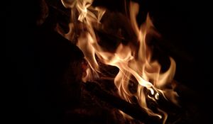 Preview wallpaper fire, flame, bonfire, dark, burn