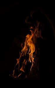 Preview wallpaper fire, flame, bonfire, dark, firewood