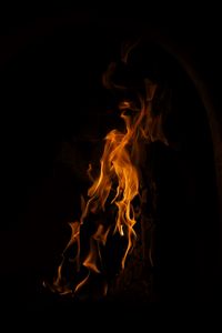 Preview wallpaper fire, flame, bonfire, dark, firewood