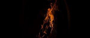 Preview wallpaper fire, flame, bonfire, dark, firewood