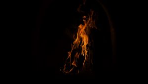 Preview wallpaper fire, flame, bonfire, dark, firewood