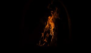 Preview wallpaper fire, flame, bonfire, dark, firewood