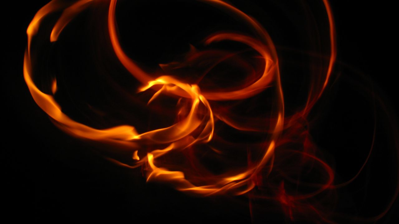 Wallpaper fire, flame, bright, turns, night, darkness
