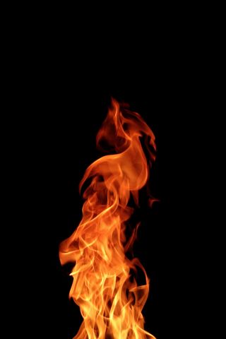 Download wallpaper 320x480 fire, flame, dark, darkness, burning