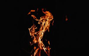 Preview wallpaper fire, flame, dark, background