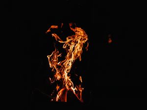 Preview wallpaper fire, flame, dark, background