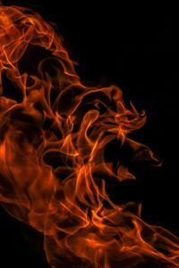 Preview wallpaper fire, flame, dark background