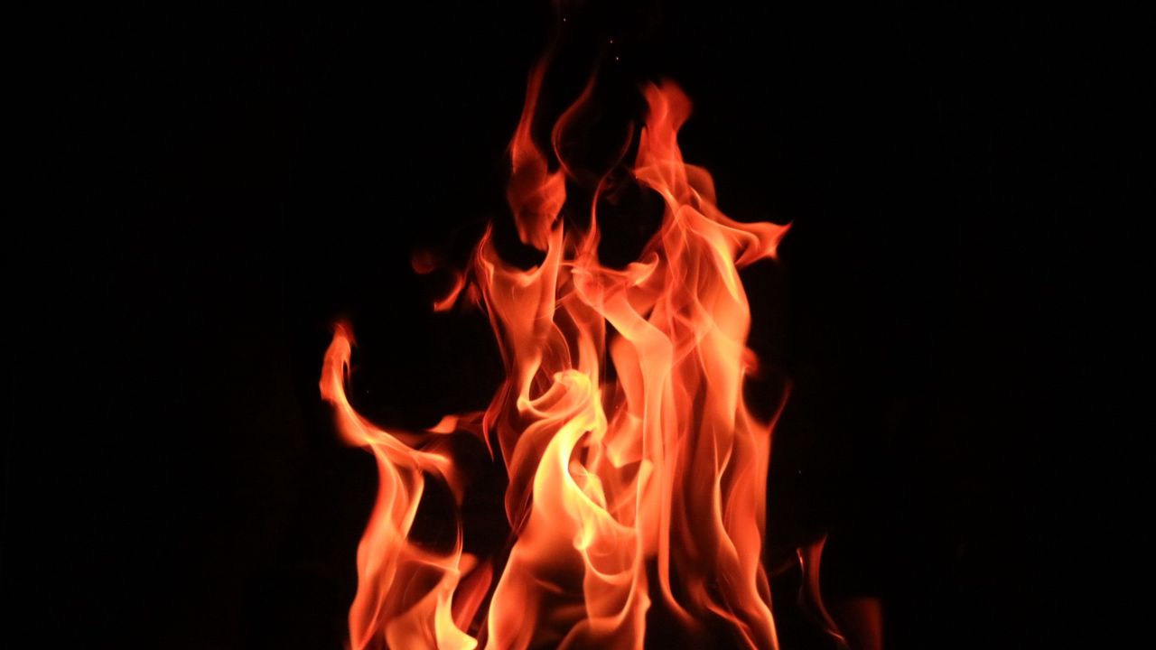 Wallpaper fire, flame, dark background