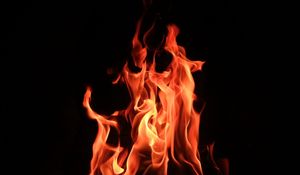 Preview wallpaper fire, flame, dark background