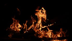 Preview wallpaper fire, flame, darkness, night