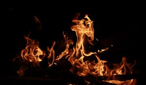 Preview wallpaper fire, flame, darkness, night