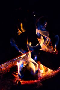 Preview wallpaper fire, flame, firewood, dark