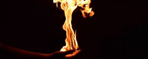 Preview wallpaper fire, flame, hand, dark