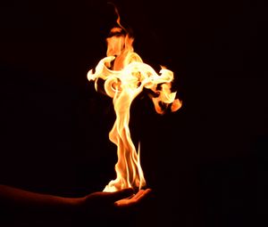 Preview wallpaper fire, flame, hand, dark