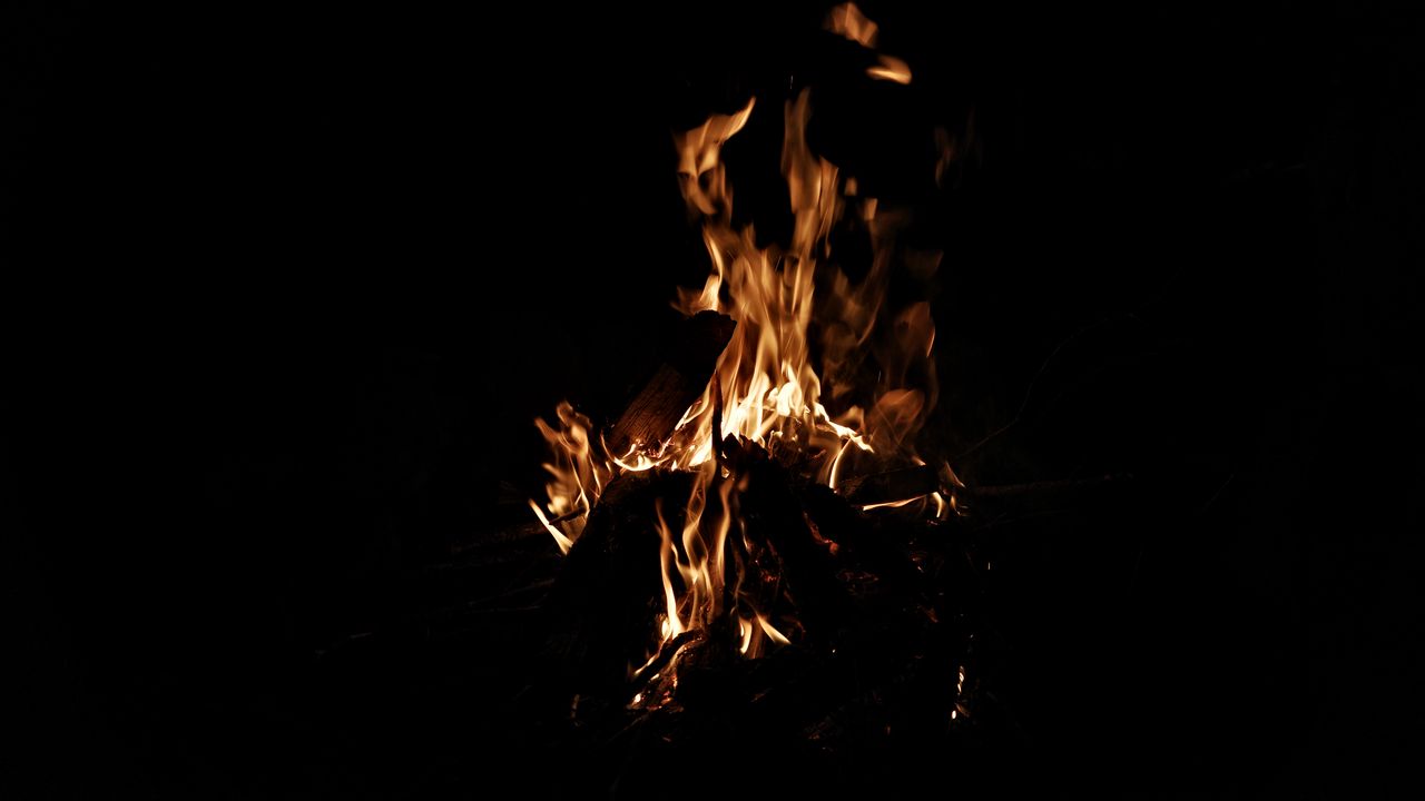 Wallpaper fire, flame, night, dark, bonfire