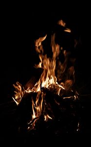 Preview wallpaper fire, flame, night, dark, bonfire