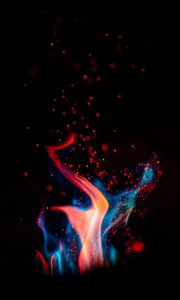 Preview wallpaper fire, flame, sparks, glare, dark