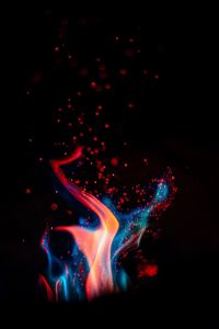Preview wallpaper fire, flame, sparks, glare, dark