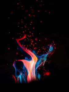 Preview wallpaper fire, flame, sparks, glare, dark