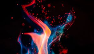 Preview wallpaper fire, flame, sparks, glare, dark