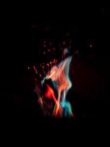 Preview wallpaper fire, flame, sparks, macro, dark