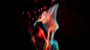 Preview wallpaper fire, flame, sparks, macro, dark