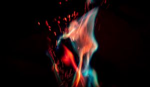 Preview wallpaper fire, flame, sparks, macro, dark