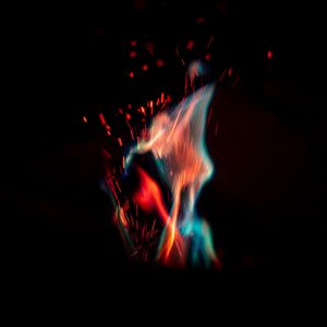 Preview wallpaper fire, flame, sparks, macro, dark