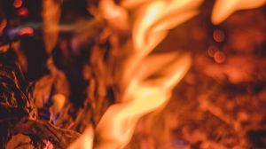 Preview wallpaper fire, flame, sparks, bonfire, dark