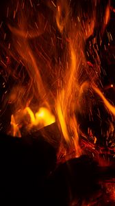 Preview wallpaper fire, flame, sparks, element, red