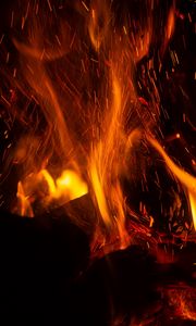 Preview wallpaper fire, flame, sparks, element, red